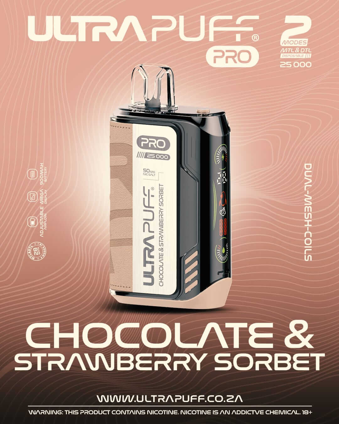 Ultra puff pro 25k 50mg disposable