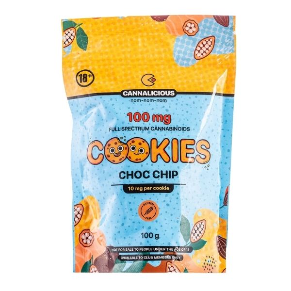 Cannalicious 100mg choc chip cookies(10mg per cookie)