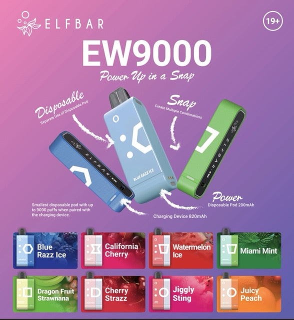 Elfbar 9000 puffs pod +battery kit