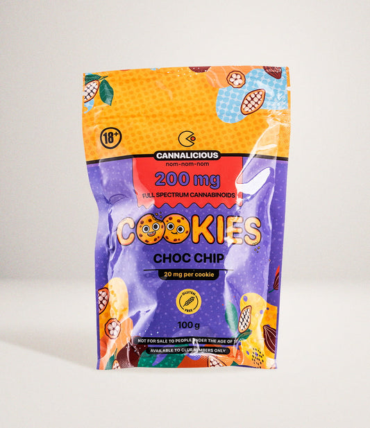 Cannalicious 200mg choc chip cookies(20mg per cookie)