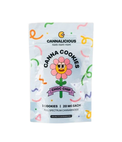 Cannalicious canna cookies choc chip(20mg each)