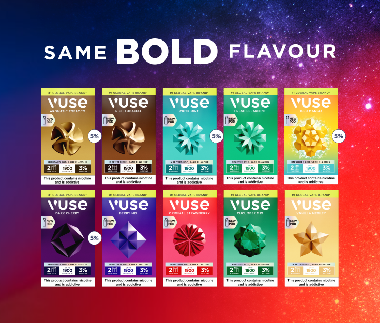 Vuse pods 1900puffs 3%